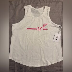 ZYIA White Scoop Neck Active Tank